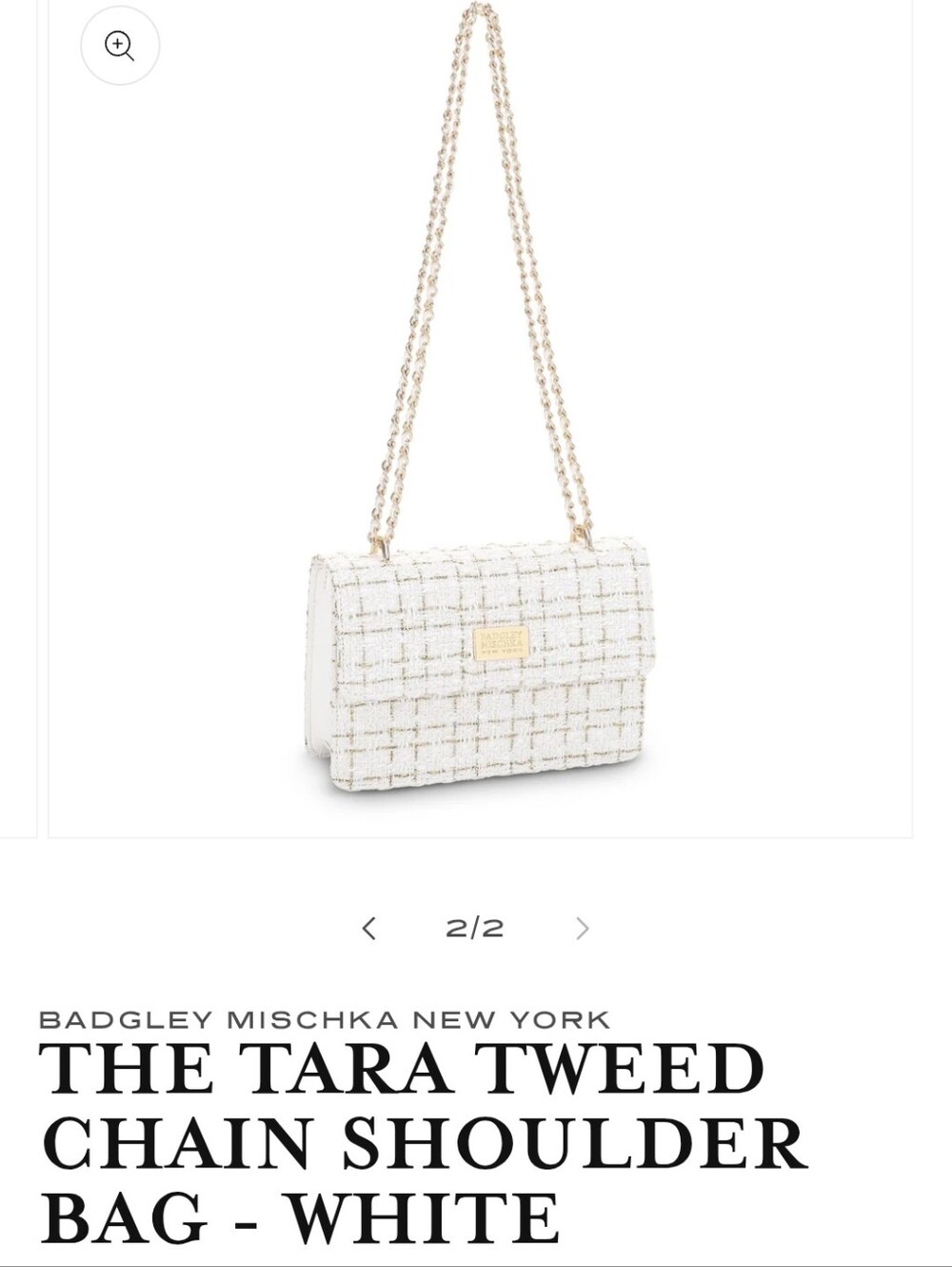 Badgley Mischka Tara Tweed Shoulder Bag NWT